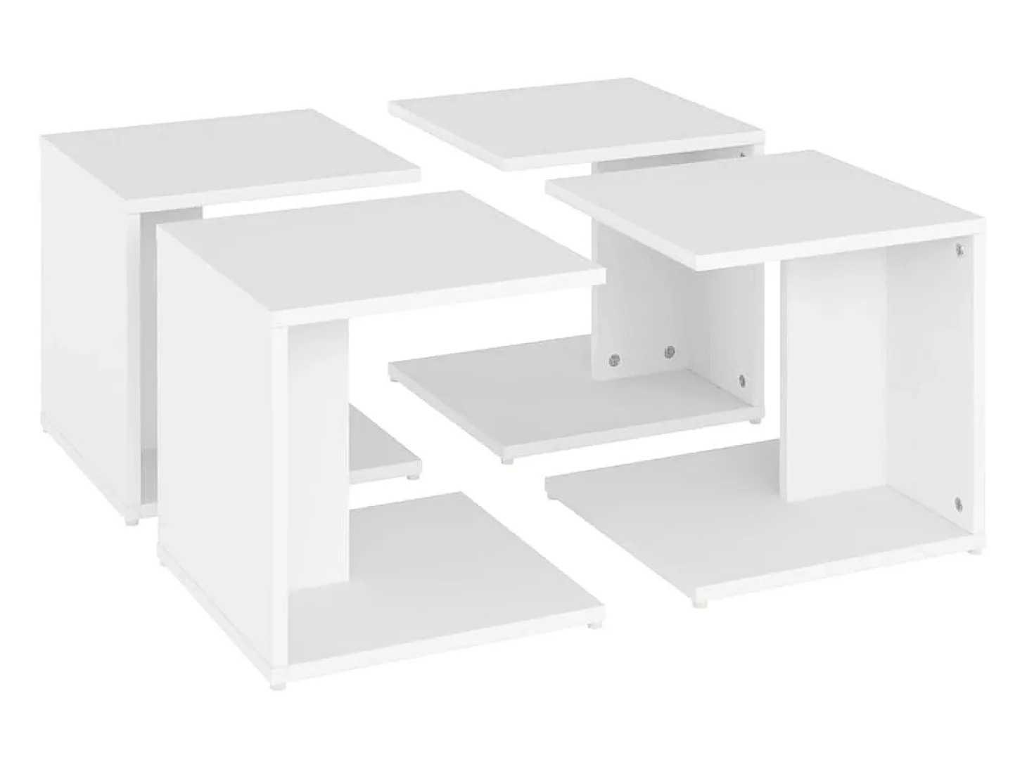 Mesas de centro 4 pcs 33x33x33 cm derivados de madeira branco