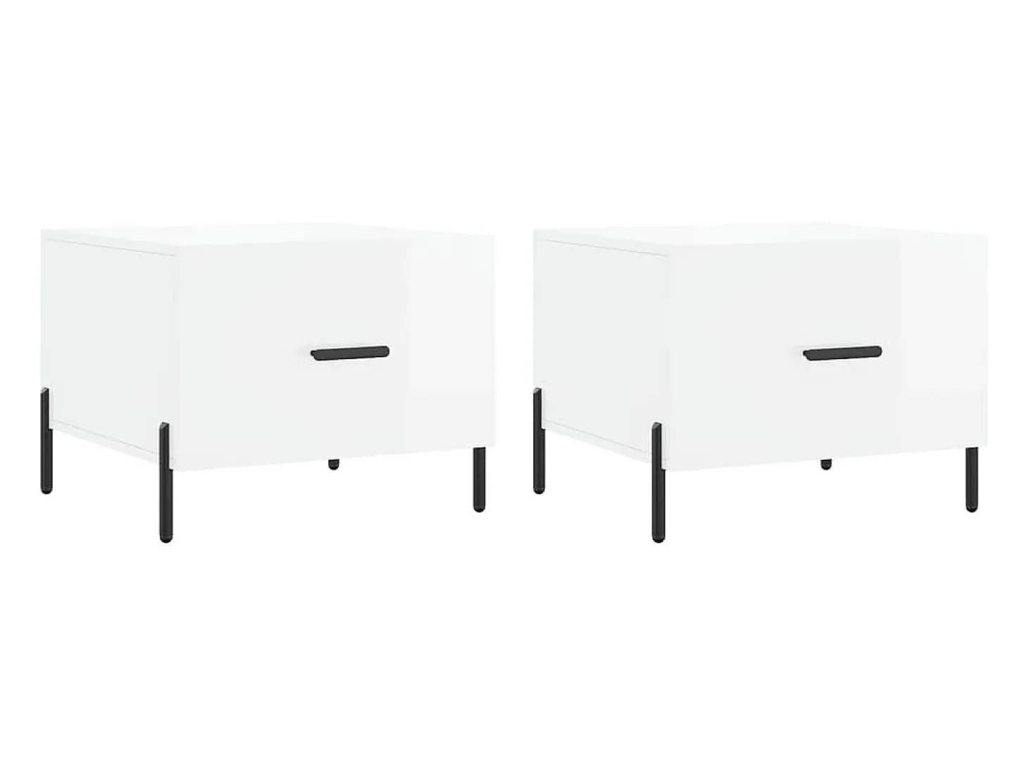 Mesas de centro 2 pcs 50x50x40 cm branco brilhante PT357681