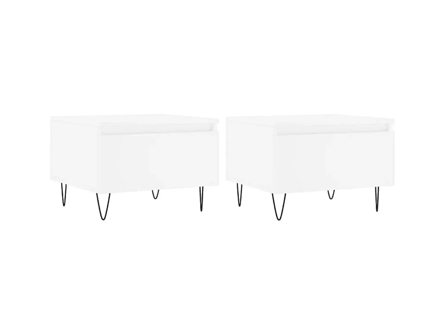 Mesas de centro 2 pcs 50x46x35 cm derivados de madeira branco PT896347