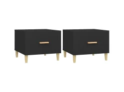 Mesas de centro 2 pcs 50x50x40 cm madeira processada preto PT569779