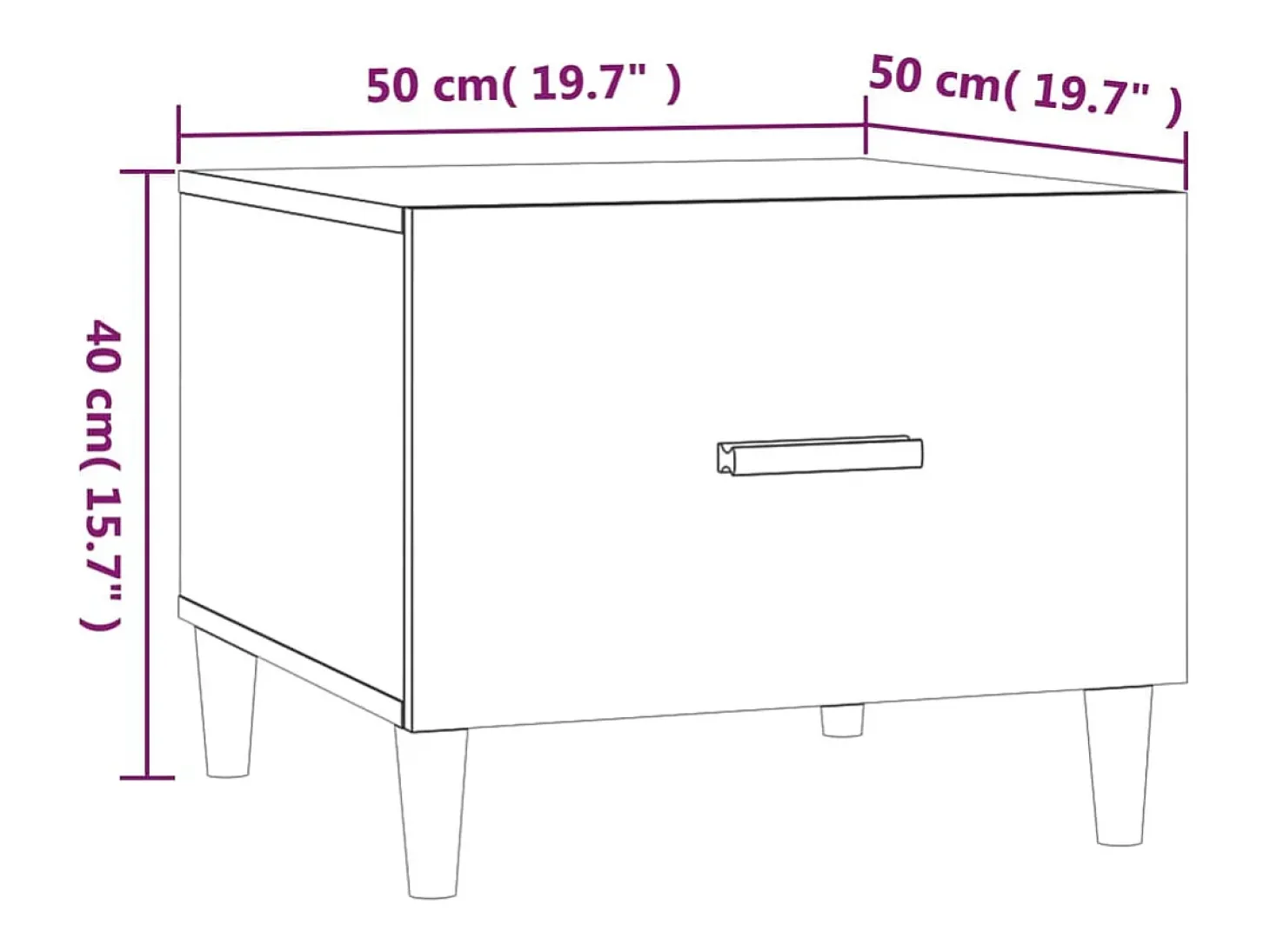 Mesas de centro 2 pcs 50x50x40 cm madeira proc. sonoma cinza
