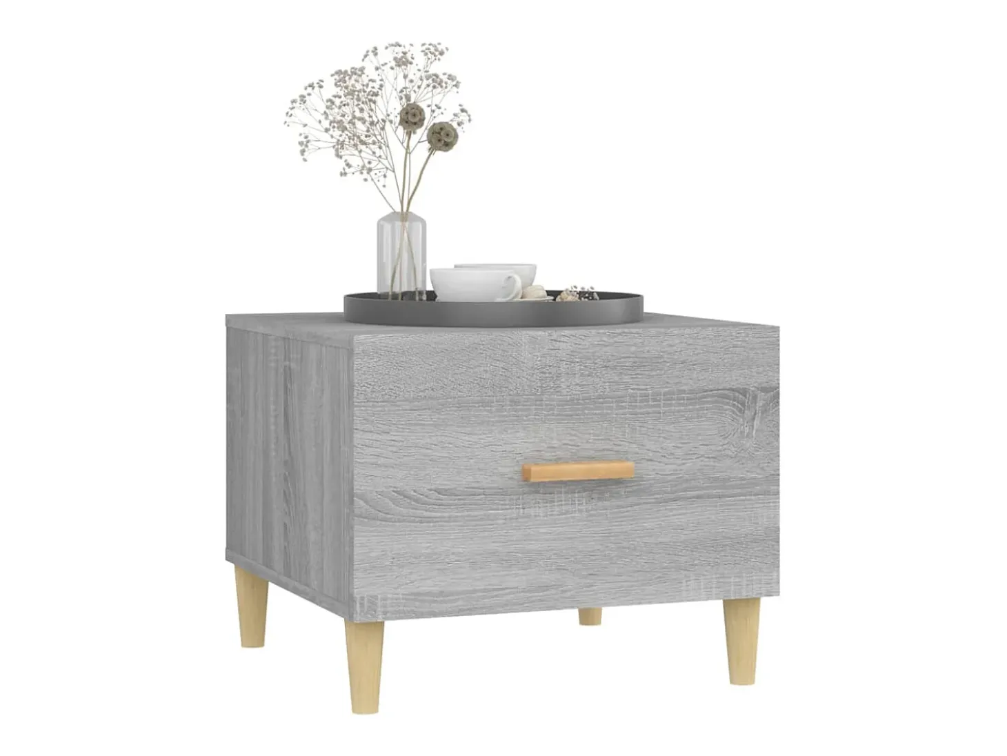 Mesas de centro 2 pcs 50x50x40 cm madeira proc. sonoma cinza