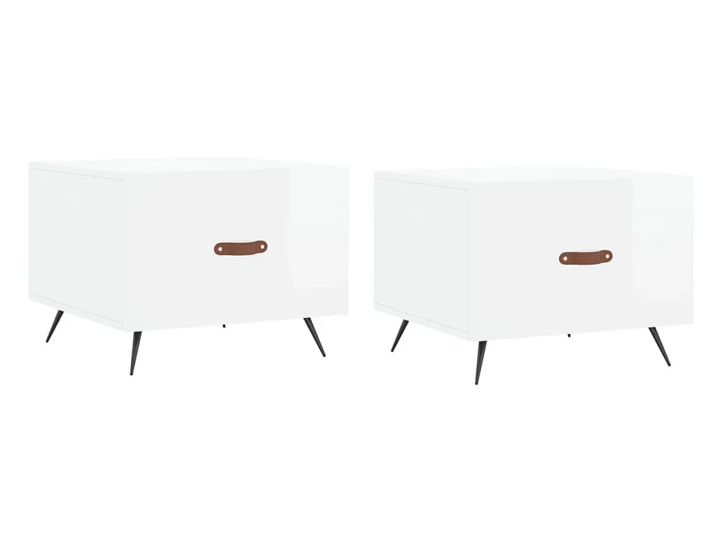 Mesas de centro 2 pcs 50x50x40 cm branco brilhante PT344822