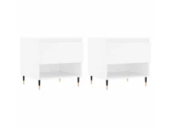 Mesas de centro 2 pcs 50x46x50 cm derivados de madeira branco PT331466