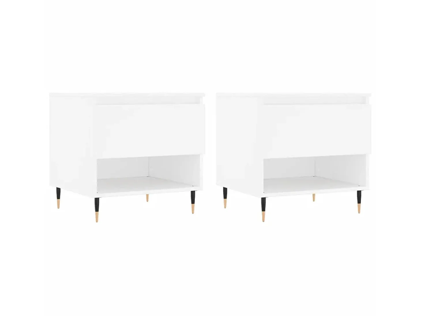 Mesas de centro 2 pcs 50x46x50 cm derivados de madeira branco PT331466