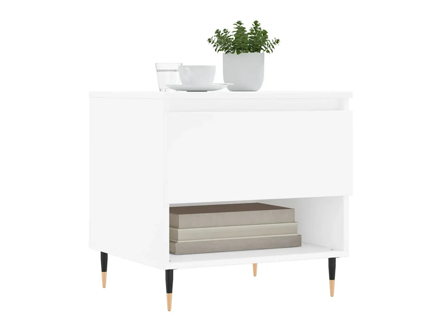 Mesas de centro 2 pcs 50x46x50 cm derivados de madeira branco PT331466