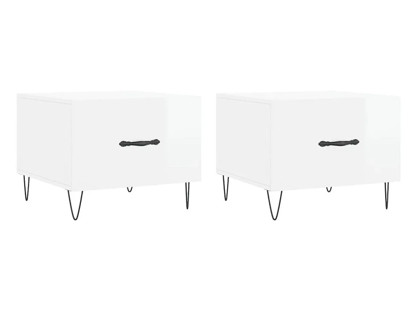 Mesas de centro 2 pcs 50x50x40 cm branco brilhante PT178101