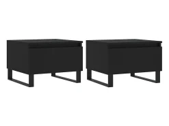 Mesas de centro 2 pcs 50x46x35 cm derivados de madeira preto