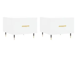 Mesas de centro 2 pcs 50x50x40 cm madeira processada branco PT391239