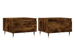 Mesas de centro 2 pcs 50x46x35cm deriv. madeira carvalho fumado