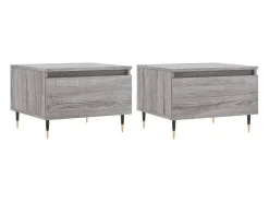 Mesas de centro 2 pcs 50x46x35cm deriv. madeira cinzento sonoma