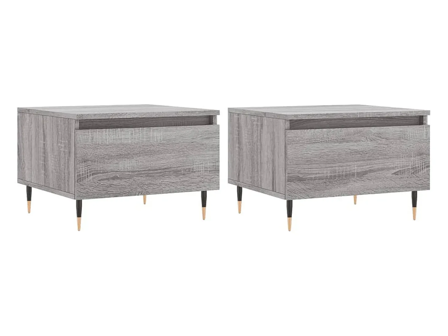 Mesas de centro 2 pcs 50x46x35cm deriv. madeira cinzento sonoma