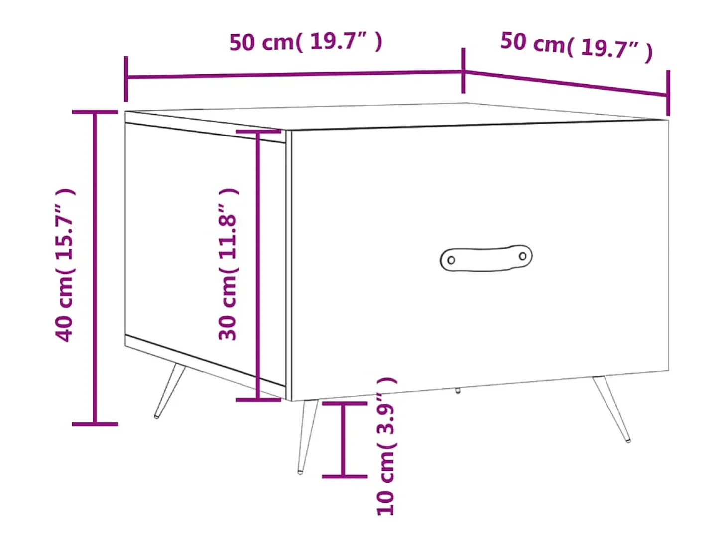 Mesas de centro 2 pcs 50x50x40cm deriv. madeira carvalho sonoma