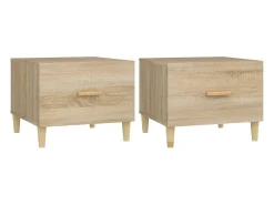 Mesas de centro 2 pcs 50x50x40cm deriv. madeira carvalho sonoma