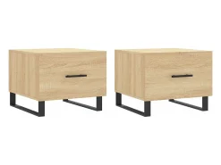 Mesas de centro 2 pcs 50x50x40cm deriv. madeira carvalho sonoma