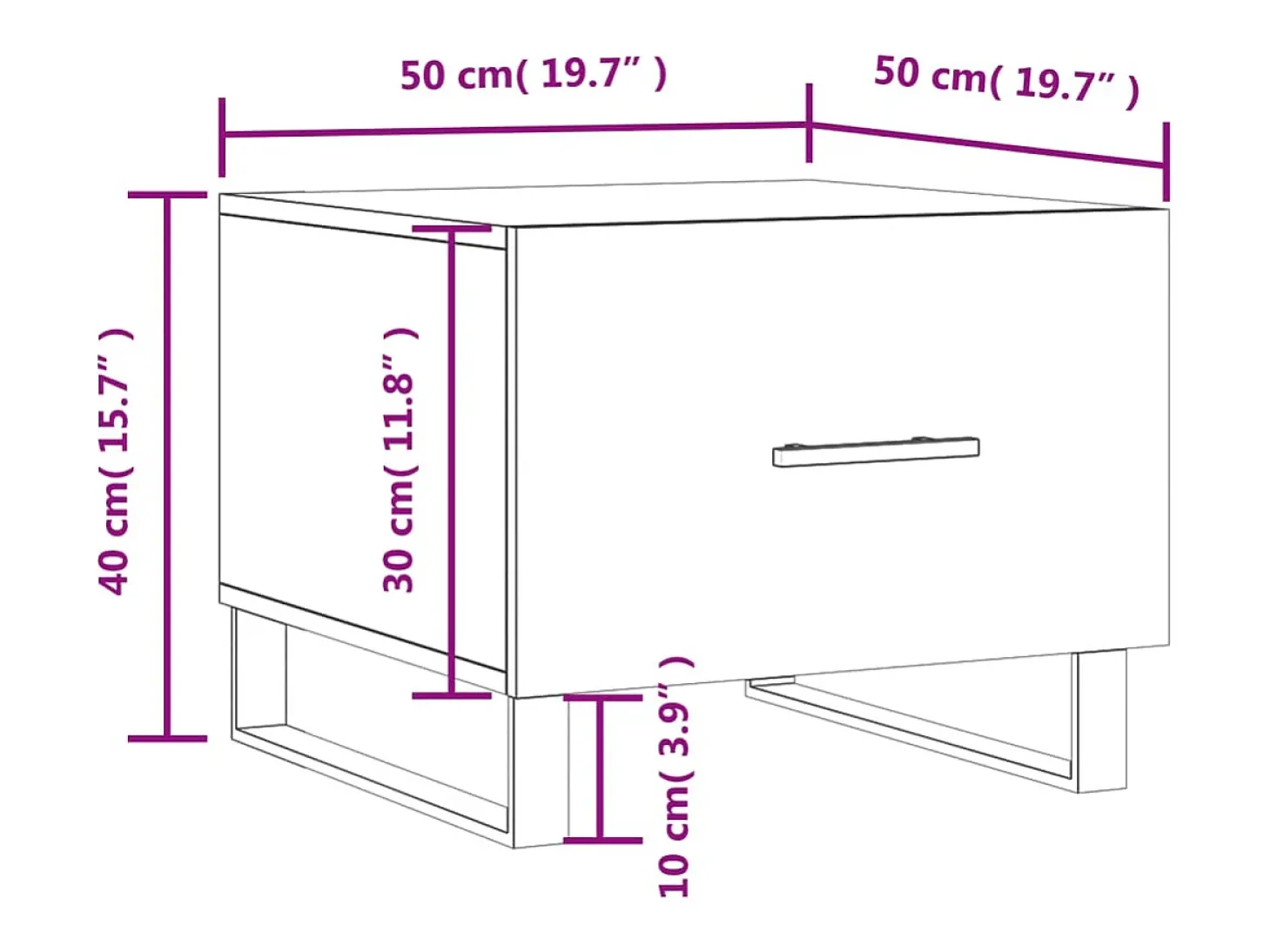 Mesas de centro 2 pcs 50x50x40cm deriv. madeira carvalho sonoma