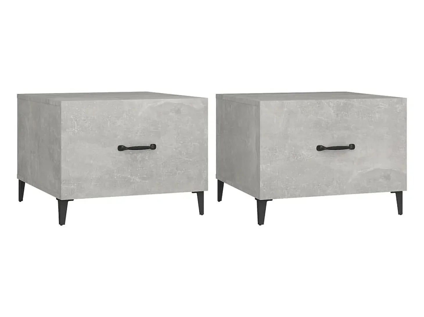 Mesas de centro + pernas de metal 2pcs 50x50x40 cm sonoma cinza PT778537