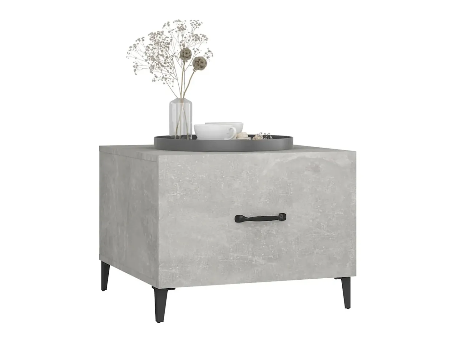 Mesas de centro + pernas de metal 2pcs 50x50x40 cm sonoma cinza PT778537