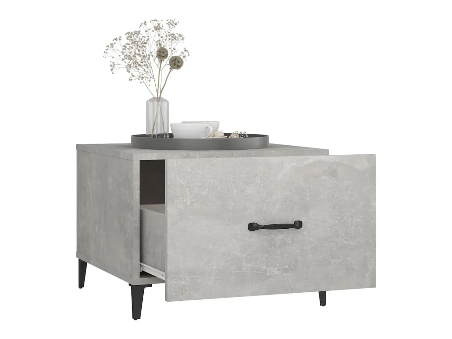 Mesas de centro + pernas de metal 2pcs 50x50x40 cm sonoma cinza PT778537