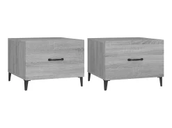 Mesas de centro + pernas de metal 2pcs 50x50x40 cm sonoma cinza PT632647