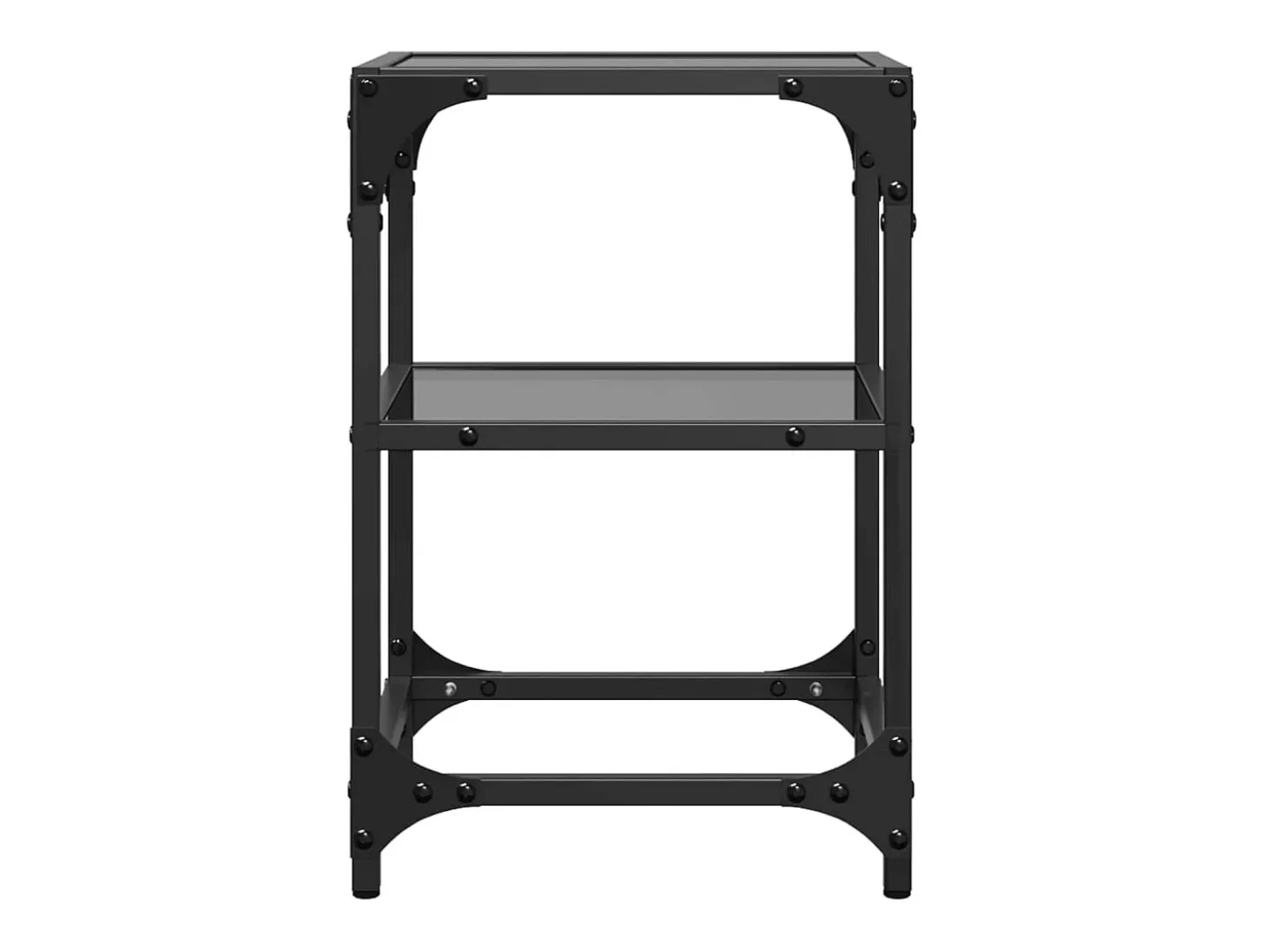 Mesas de centro c/ tampo em vidro preto 2 pcs 30x30x45 cm aço PT632794