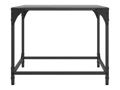 Mesas de centro c/ topo em vidro preto 2 pcs 50x50x40 cm aço PT842609