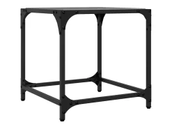 Mesas de centro c/ topo em vidro preto 2 pcs 40x40x40 cm aço