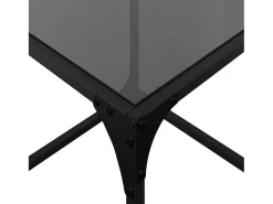 Mesas de centro c/ topo em vidro preto 2 pcs 40x40x40 cm aço