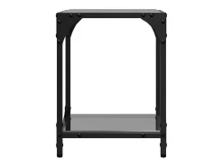 Mesas de centro c/ topo em vidro preto 2 pcs 30x30x40 cm aço PT171202