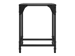 Mesas de centro c/ topo em vidro preto 2 pcs 30x30x40 cm aço PT172250