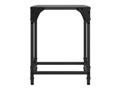 Mesas de centro c/ topo em vidro preto 2 pcs 30x30x40 cm aço PT172250