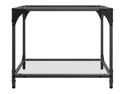 Mesas de centro c/ topo vidro transparente 2 pcs 50x50x40cm aço PT910477