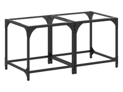 Mesas de centro c/ topo vidro transparente 2 pcs 40x40x40cm aço