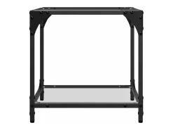 Mesas de centro c/ topo vidro transparente 2 pcs 40x40x40cm aço