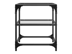 Mesas de centro c/ topo vidro transparente 2 pcs 40x40x45cm aço PT376137