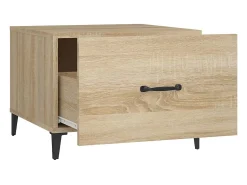 Mesas de centro com pernas de metal 2 pcs 50x50x40 cm sonoma