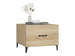Mesas de centro com pernas de metal 2 pcs 50x50x40 cm sonoma