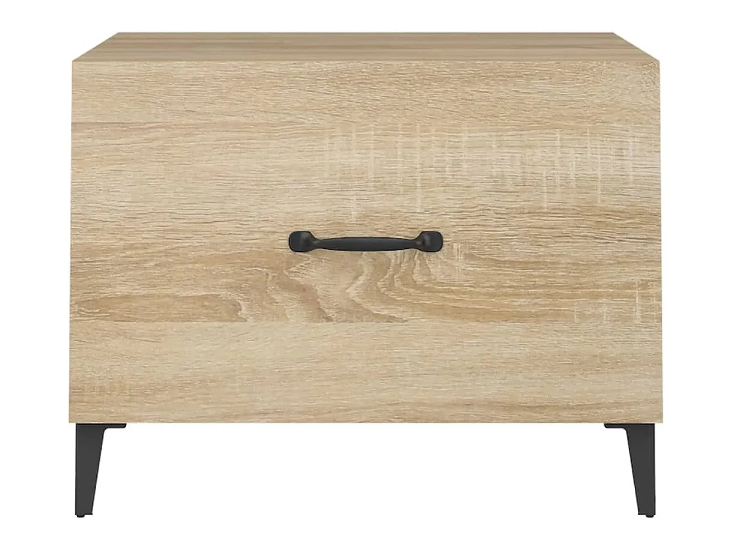 Mesas de centro com pernas de metal 2 pcs 50x50x40 cm sonoma