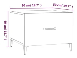 Mesas de centro com pernas de metal 2 pcs 50x50x40 cm sonoma