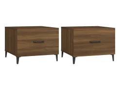 Mesas de centro com pernas de metal 2 pcs 50x50x40 cm castanho PT945191