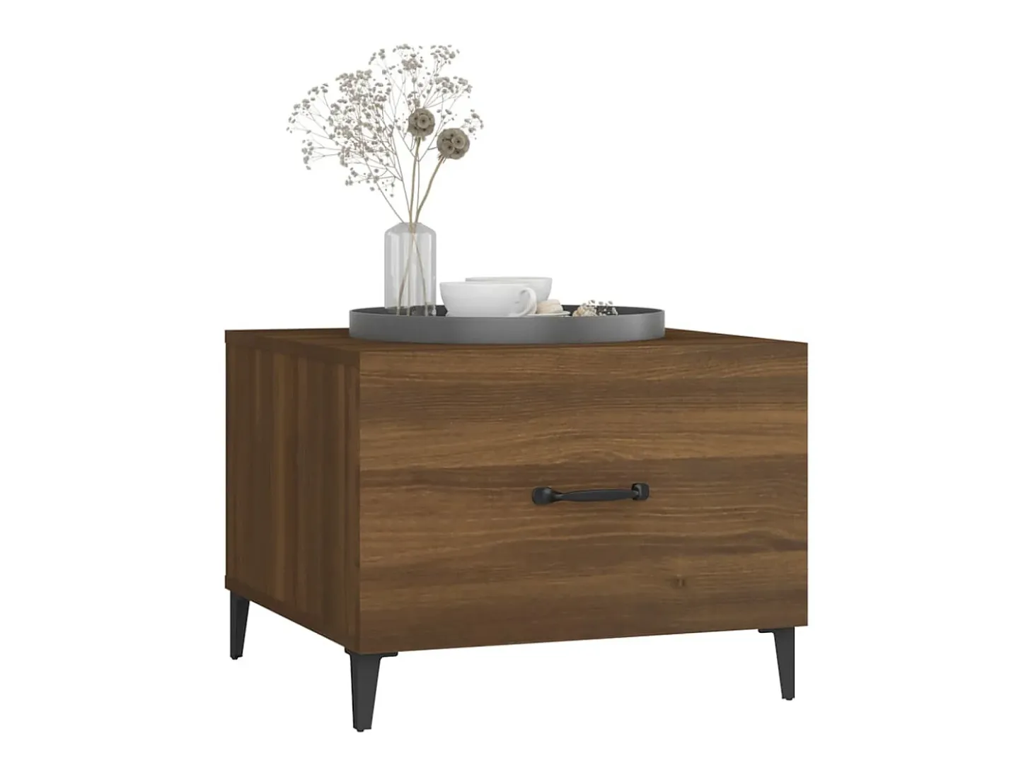 Mesas de centro com pernas de metal 2 pcs 50x50x40 cm castanho PT945191