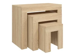 Mesas de centro de encastrar 3pcs contraplacado carvalho sonoma