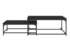 Mesas de centro de encastrar 2 pcs derivados de madeira preto PT583571