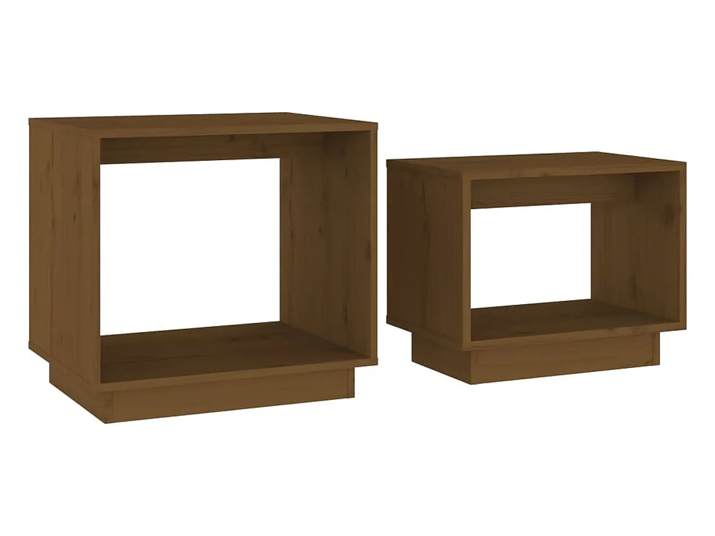 Mesas de centro de encastrar 2 pcs pinho maciço castanho mel