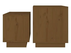 Mesas de centro de encastrar 2 pcs pinho maciço castanho mel