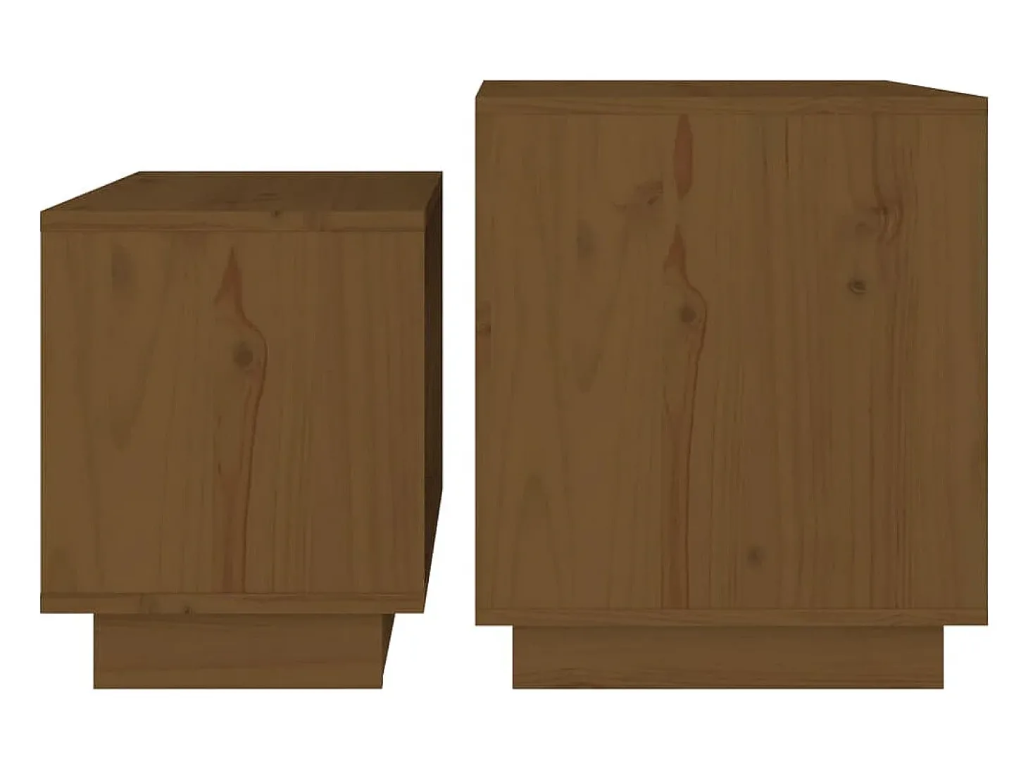 Mesas de centro de encastrar 2 pcs pinho maciço castanho mel