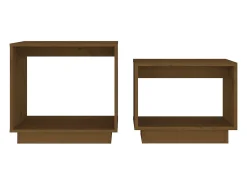 Mesas de centro de encastrar 2 pcs pinho maciço castanho mel