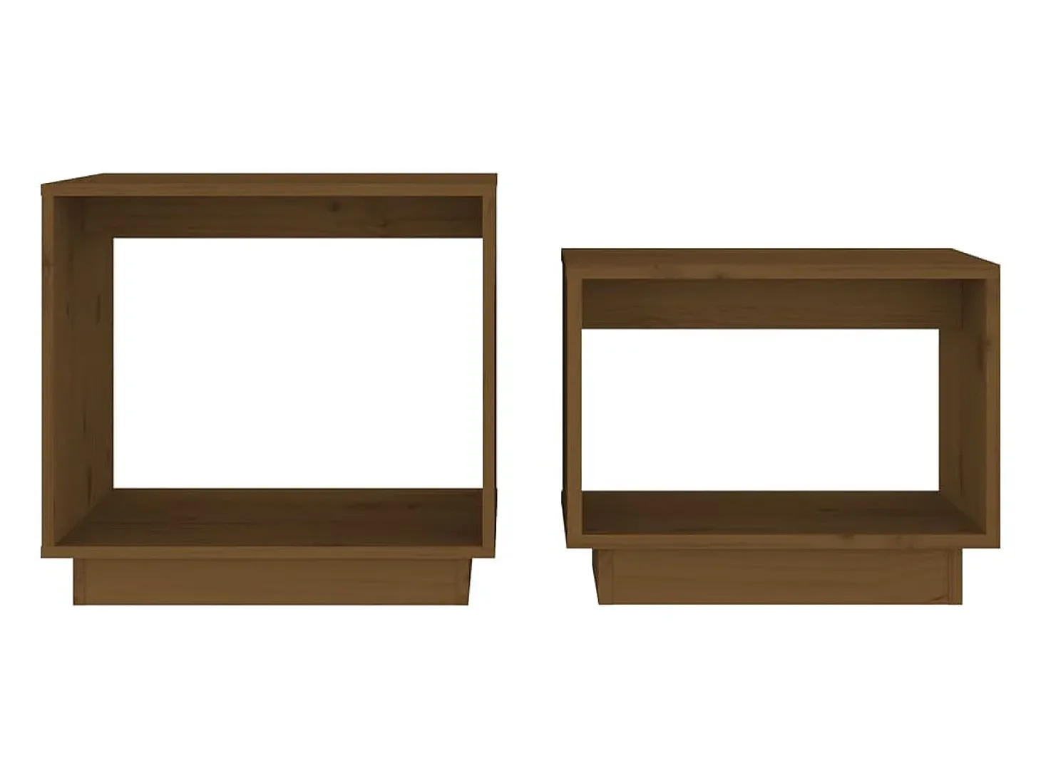 Mesas de centro de encastrar 2 pcs pinho maciço castanho mel