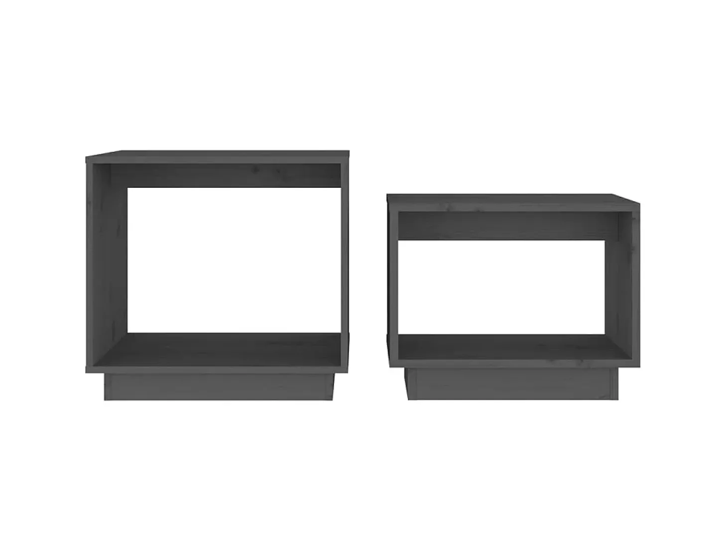 Mesas de centro de encastrar 2 pcs pinho maciço cinza PT402797