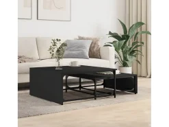 Mesas de centro de encastrar 2 pcs deriv.madeira/metal preto PT872573